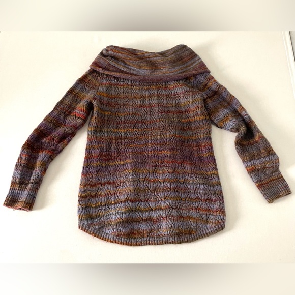 Royal Robbins Multi Color Blue Purple Knit Cowl Neck Sweater Tunic Medium M - Picture 5 of 10